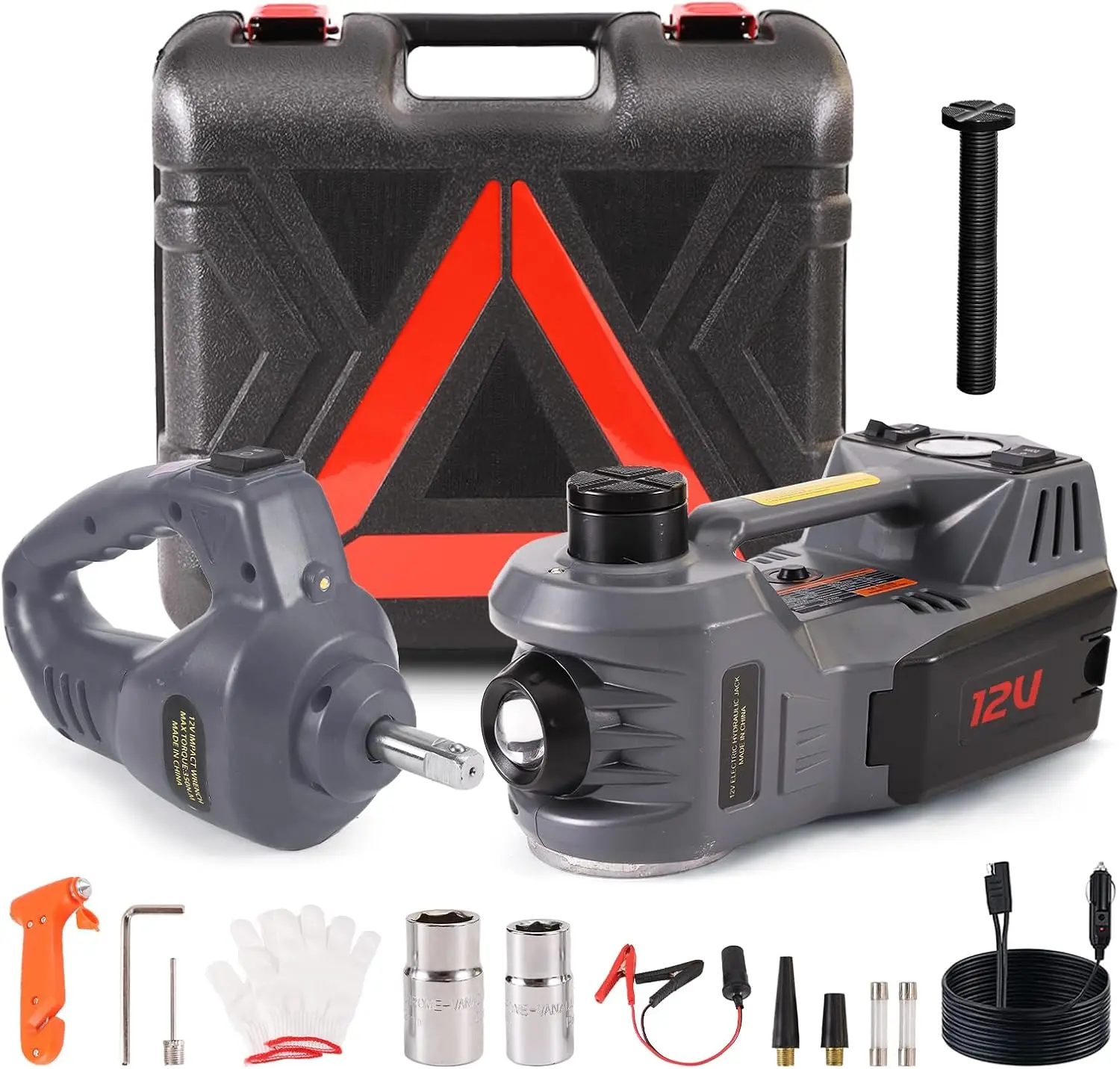 5 Ton 12V Electric Car Jack Kit with Impact Wrench & Tire Inflator for Emergency Repair
5 Ton 12V Electric Car Jack Kit with Impact Wrench & Tire Inflator for Emergency Repair