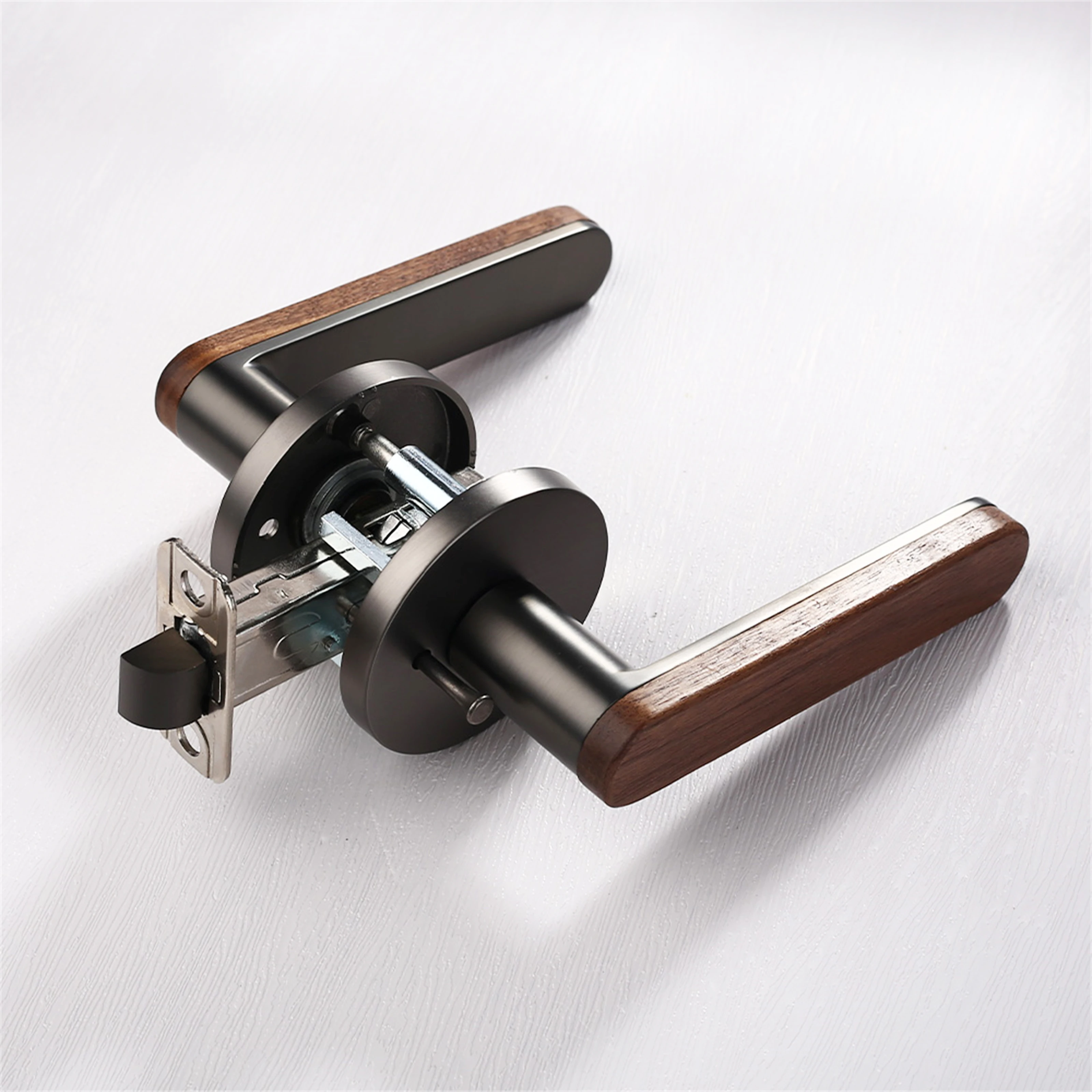 Viladepot Privacy Door Handle Walnut Wood Handle Lever Matt Brushed Black Nickel Bedroom Bathroom Passage Door Lock Keyless
Viladepot Privacy Door Handle Walnut Wood Handle Lever Matt Brushed Black Nickel Bedroom Bathroom Passage Door Lock Keyless