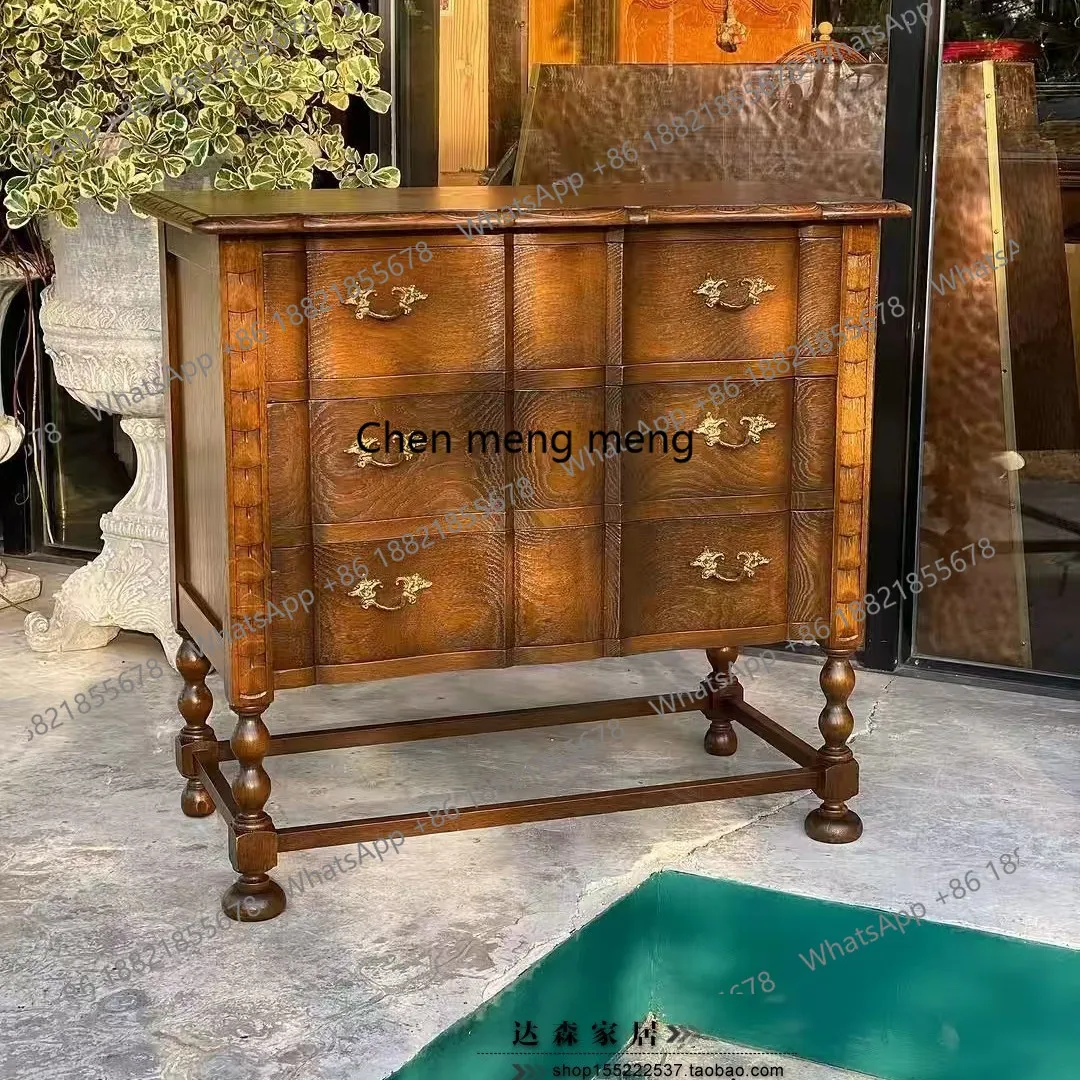 American retro chest French medieval entrance storage display cabinet jewelry storage dresser
American retro chest French medieval entrance storage display cabinet jewelry storage dresser