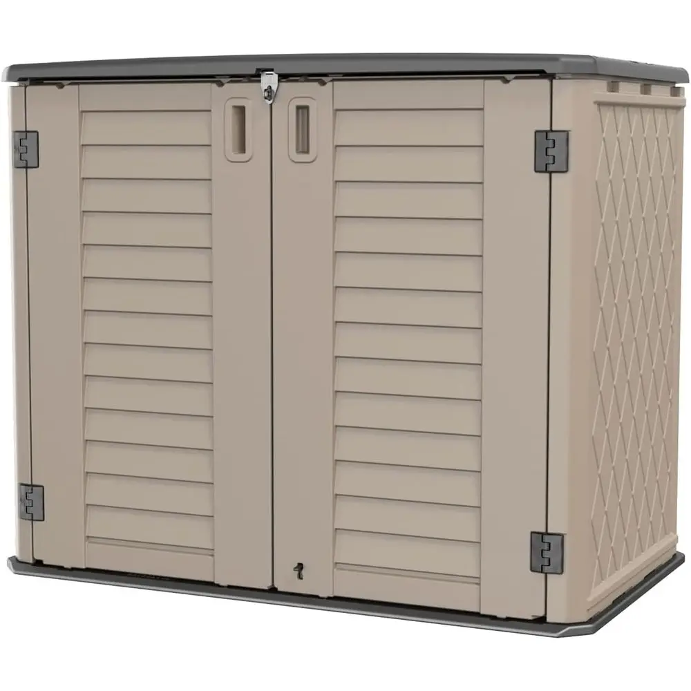 Weatherproof Horizontal Storage Shed for Outdoors - Multi-Purpose, Multi-Door, 26 Cubic Feet, Brown
Weatherproof Horizontal Storage Shed for Outdoors - Multi-Purpose, Multi-Door, 26 Cubic Feet, Brown