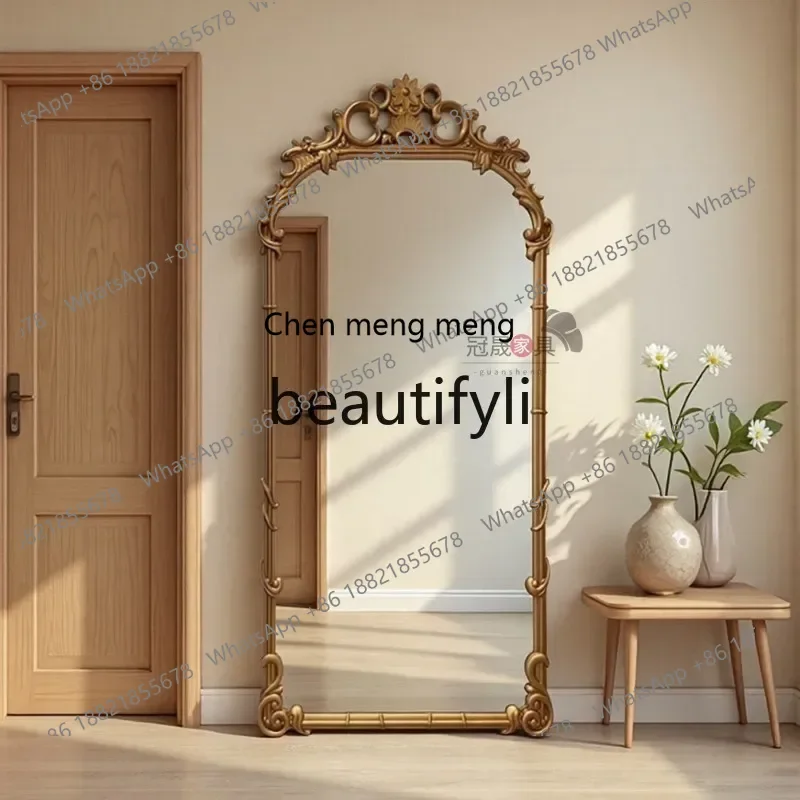 French retro full-length mirror, living room entry European floor-to-ceiling fitting mirror, bedroom engraved cloakroom arched29
French retro full-length mirror, living room entry European floor-to-ceiling fitting mirror, bedroom engraved cloakroom arched29