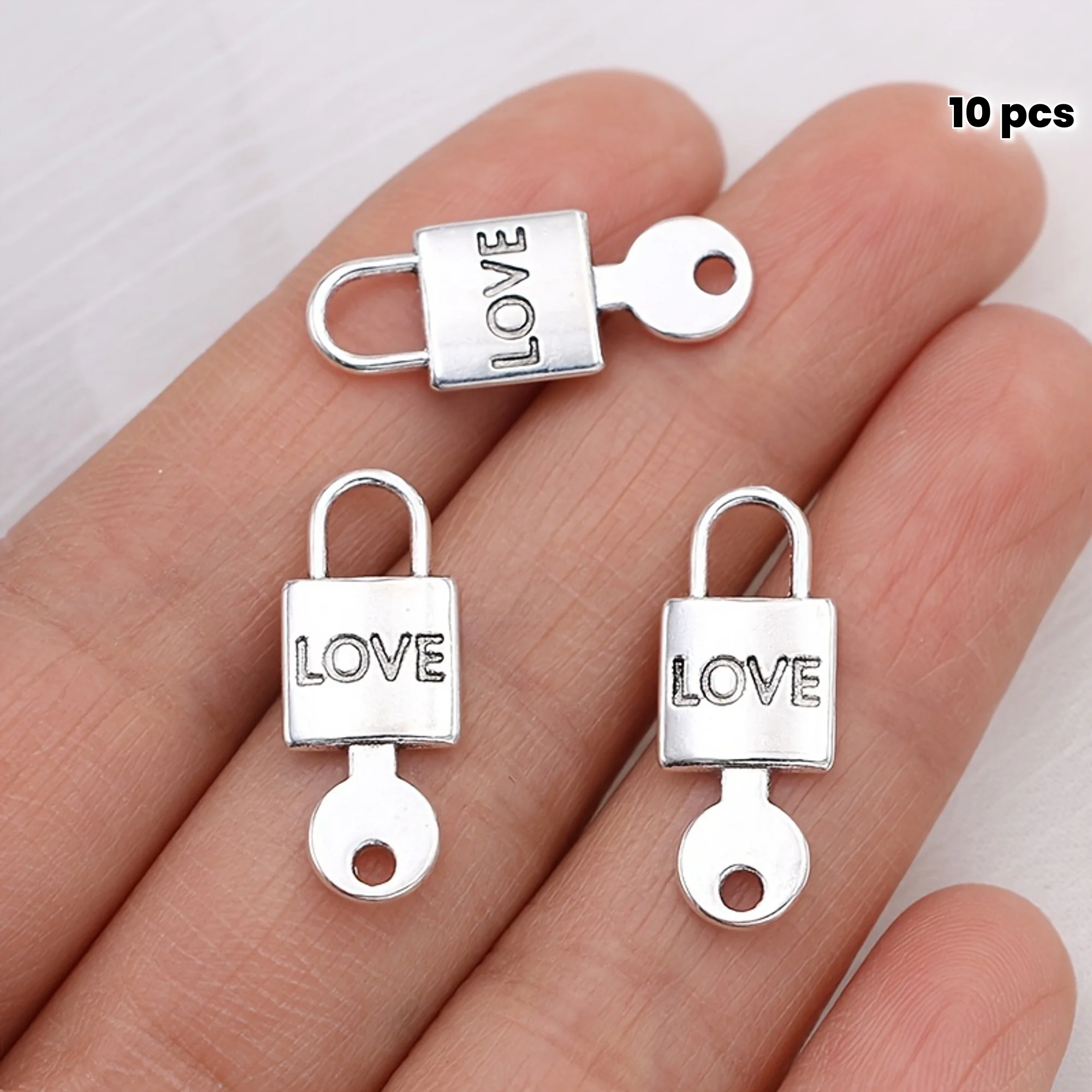10 Zinc Alloy LOVE Lock Accessories - DIY Handmade Jewelry Valentine's Day Gifts, Necklaces, Earrings, Keychains, and Crafts
10 Zinc Alloy LOVE Lock Accessories - DIY Handmade Jewelry Valentine's Day Gifts, Necklaces, Earrings, Keychains, and Crafts
