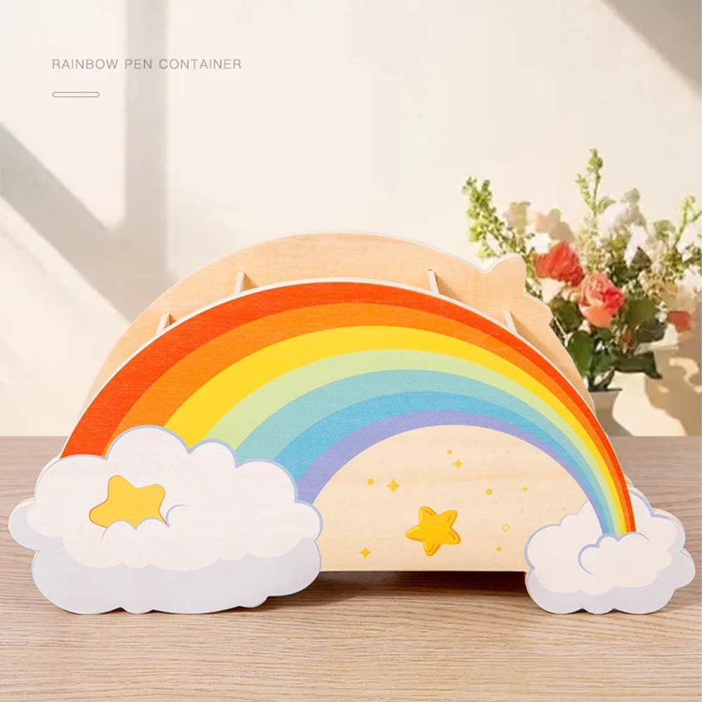 Новый держатель для ручек Cloud Rainbow, многофункциональный деревянный держатель для ручек большой емкости, канцелярские принадлежности, настольные украшения, школьный офис
Новый держатель для ручек Cloud Rainbow, многофункциональный деревянный держатель для ручек большой емкости, канцелярские принадлежности, настольные украшения, школьный офис