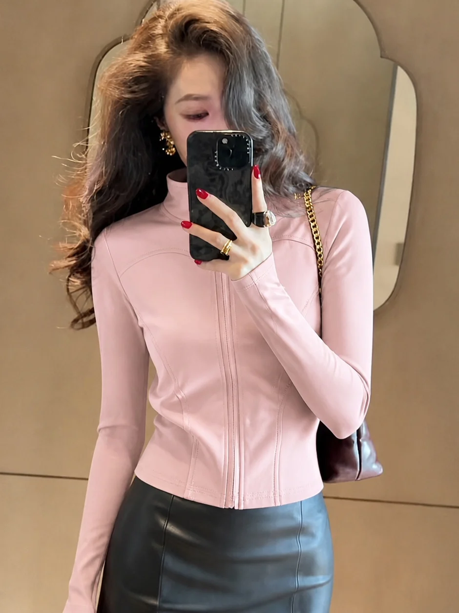 Pink Slim Fit Summer Sport Style Women's Sun Protection Clothing Zipper Open Cardigan Yoga Top Stand Collar Long Sleeve
Pink Slim Fit Summer Sport Style Women's Sun Protection Clothing Zipper Open Cardigan Yoga Top Stand Collar Long Sleeve