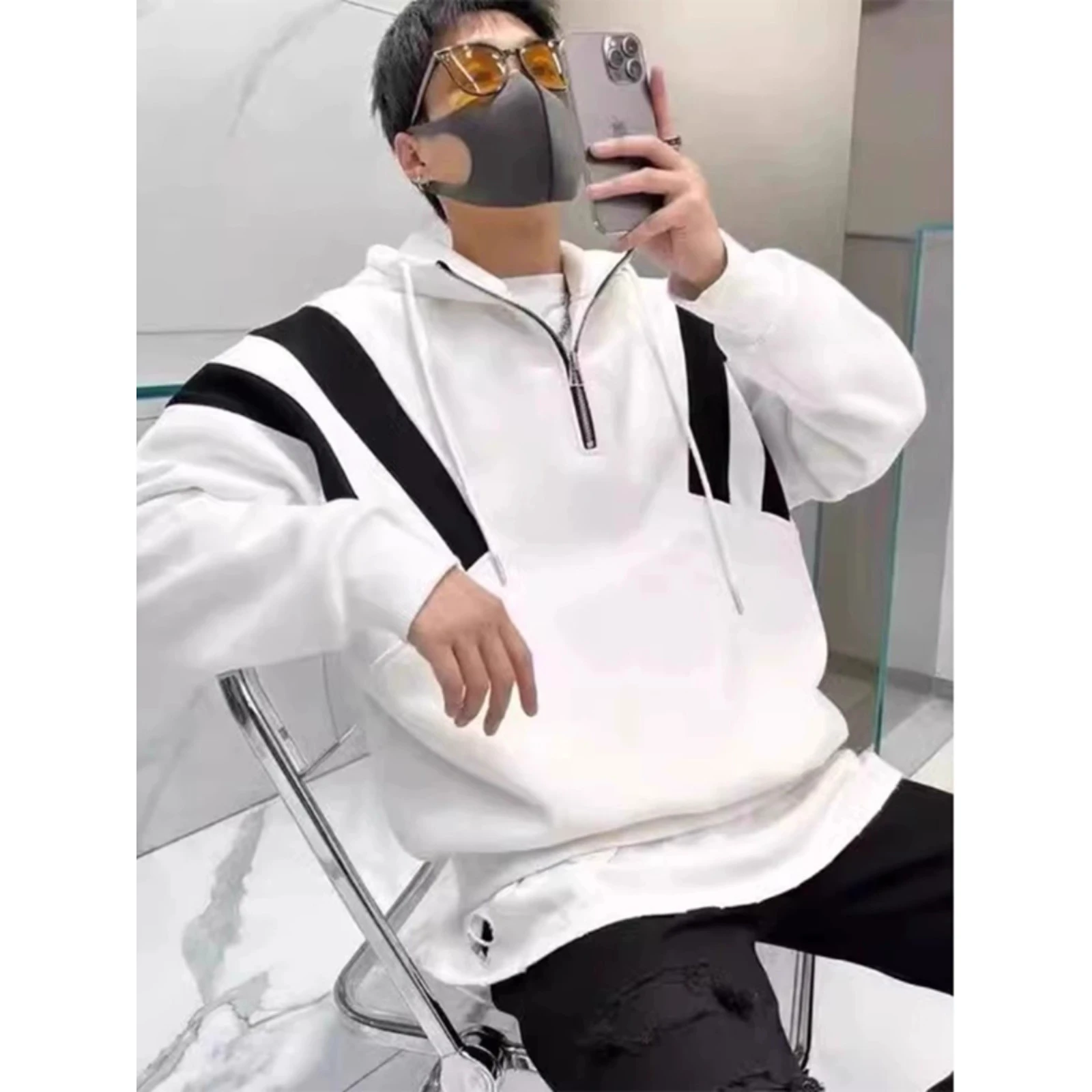 Extra Large 300 Pounds Hoodie Men's Loose Casual Outerwear Autumn Winter INS Trendy Color Block Sweatshirt Polyester Fabric
Extra Large 300 Pounds Hoodie Men's Loose Casual Outerwear Autumn Winter INS Trendy Color Block Sweatshirt Polyester Fabric