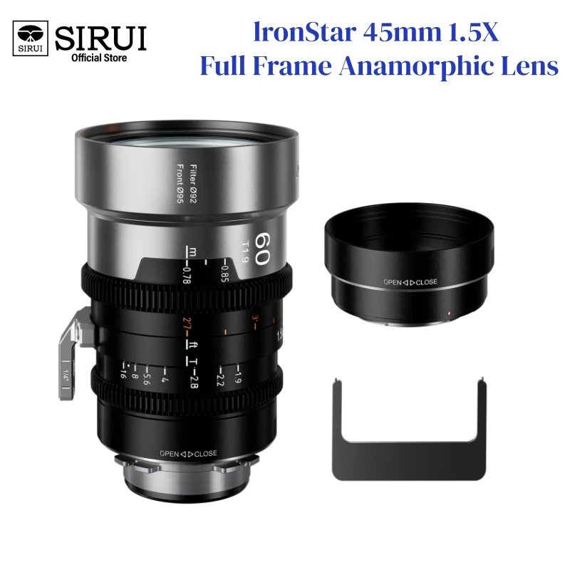 SIRUI IronStar 60mm 1.5X Anamorphic Lens Portraits Macro Photography T1.9 Full Frame Cine Lens For Interchangeable PL/EF Mount
SIRUI IronStar 60mm 1.5X Anamorphic Lens Portraits Macro Photography T1.9 Full Frame Cine Lens For Interchangeable PL/EF Mount