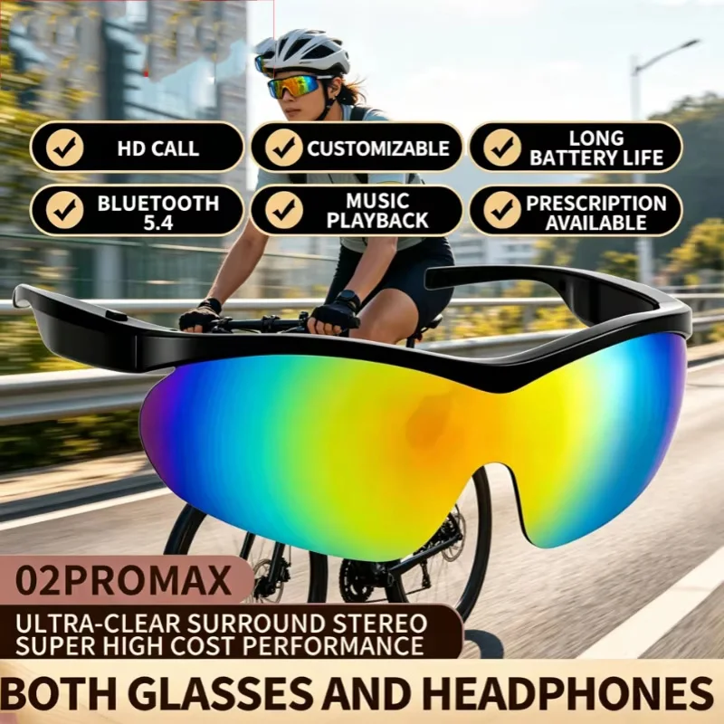 Smart Bluetooth Glasses 02pro Max Bluetooth V5.4 Smart Glasses for Making and Receiving Calls All-in-One Outdoor Sports
Smart Bluetooth Glasses 02pro Max Bluetooth V5.4 Smart Glasses for Making and Receiving Calls All-in-One Outdoor Sports