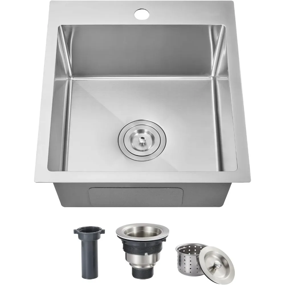 17x19x8 Inch Drop In Single Bowl Bar Prep Sink 304 Brushed Stainless Steel
17x19x8 Inch Drop In Single Bowl Bar Prep Sink 304 Brushed Stainless Steel
