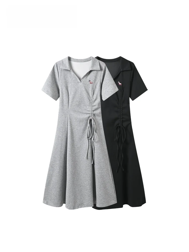 Casual Short Sleeve Dress Women's plus Size Summer New Style Slimming Loose College Style Casual Dress CaraCLUB
Casual Short Sleeve Dress Women's plus Size Summer New Style Slimming Loose College Style Casual Dress CaraCLUB