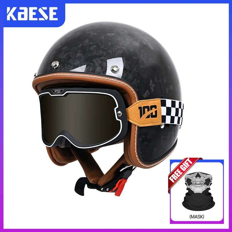 Forged Carbon Fiber 3/4 Motorcycle Helmet Street Legal for Cruiser Cafe Racer Bikes Classic Vintage Look DOT ECE
Forged Carbon Fiber 3/4 Motorcycle Helmet Street Legal for Cruiser Cafe Racer Bikes Classic Vintage Look DOT ECE