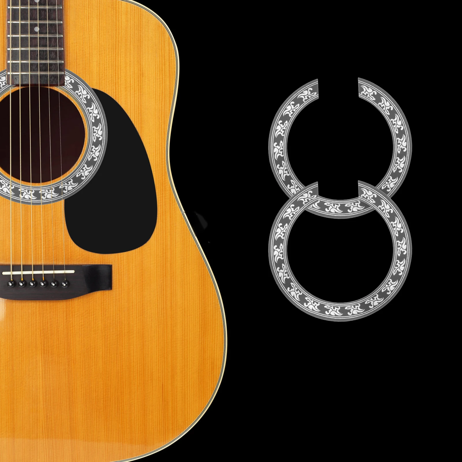 2Pcs Professional Guitar Sound Hole Rosette Decal Acoustic Instrument Accessories Durable Lightweight Portable
2Pcs Professional Guitar Sound Hole Rosette Decal Acoustic Instrument Accessories Durable Lightweight Portable