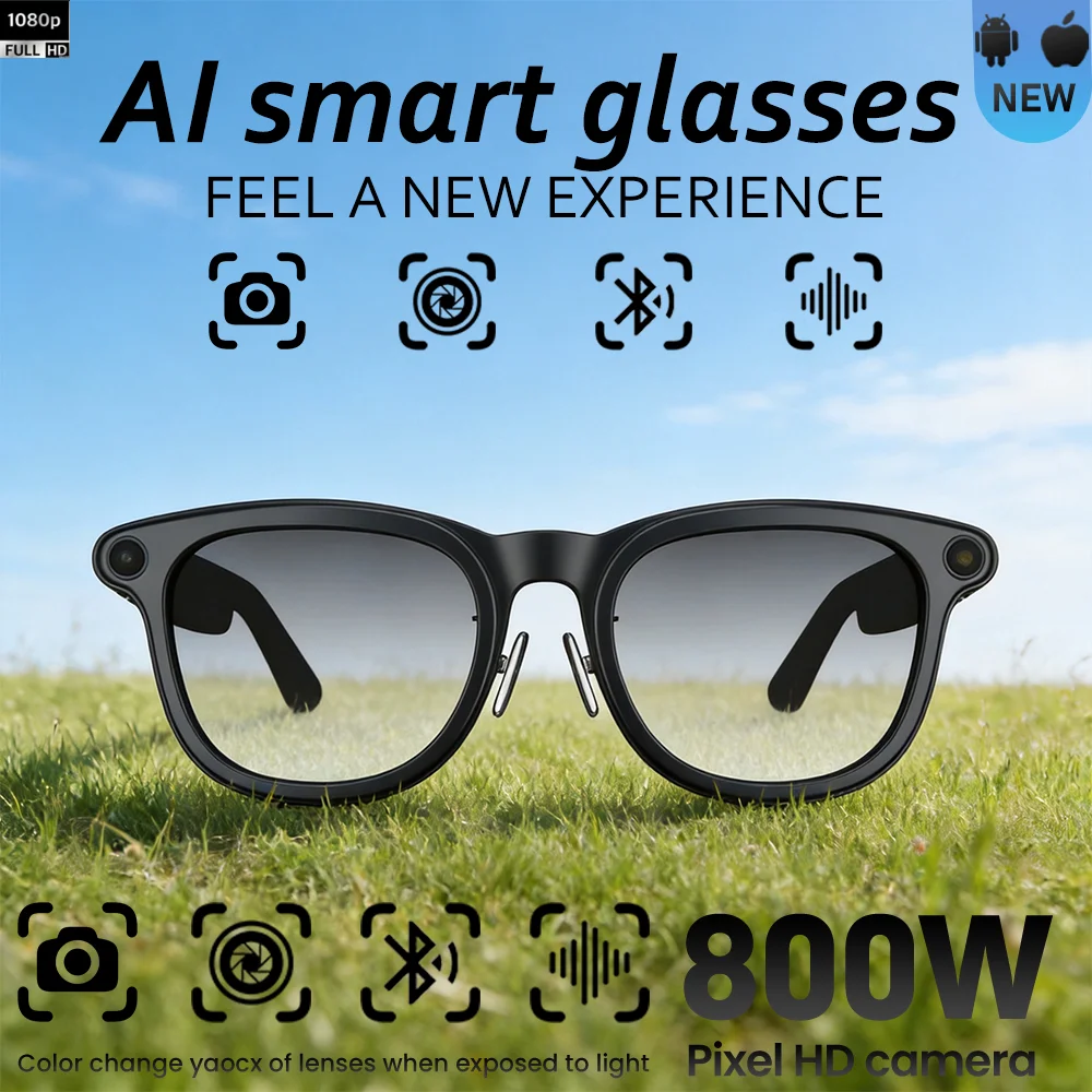 AI Intelligent Q&A Smart Glasses 2026 New 800W HD Camera Photo Video Recording True Translation Bluetooth Call Music Glasses
AI Intelligent Q&A Smart Glasses 2026 New 800W HD Camera Photo Video Recording True Translation Bluetooth Call Music Glasses