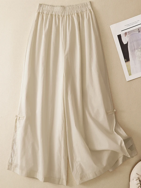 Summer 2026 Casual Cotton Linen Loose Wide Leg Pants High Waist Straight Cut Trousers for plus Size Women Artistic Split Design
Summer 2026 Casual Cotton Linen Loose Wide Leg Pants High Waist Straight Cut Trousers for plus Size Women Artistic Split Design