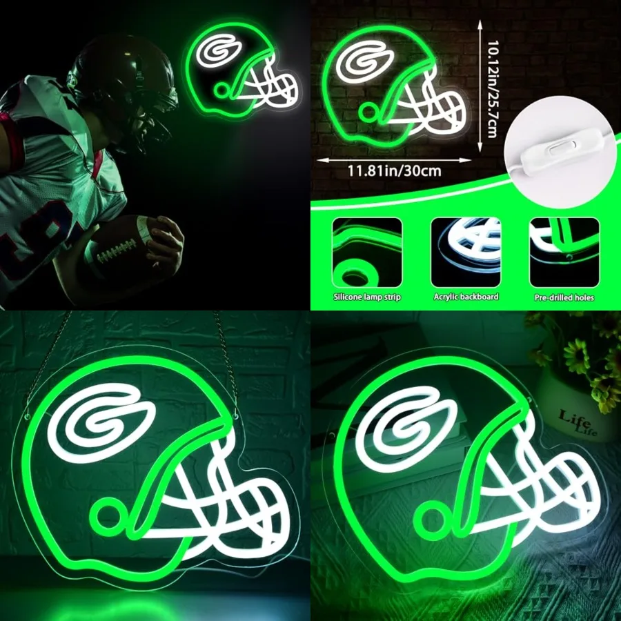 Football Neon Sign for Wall Decor Football Team Neon Sign for Man Cave or Garage Decor Birthday Gifts for Men Dimmable Green Le
Football Neon Sign for Wall Decor Football Team Neon Sign for Man Cave or Garage Decor Birthday Gifts for Men Dimmable Green Le