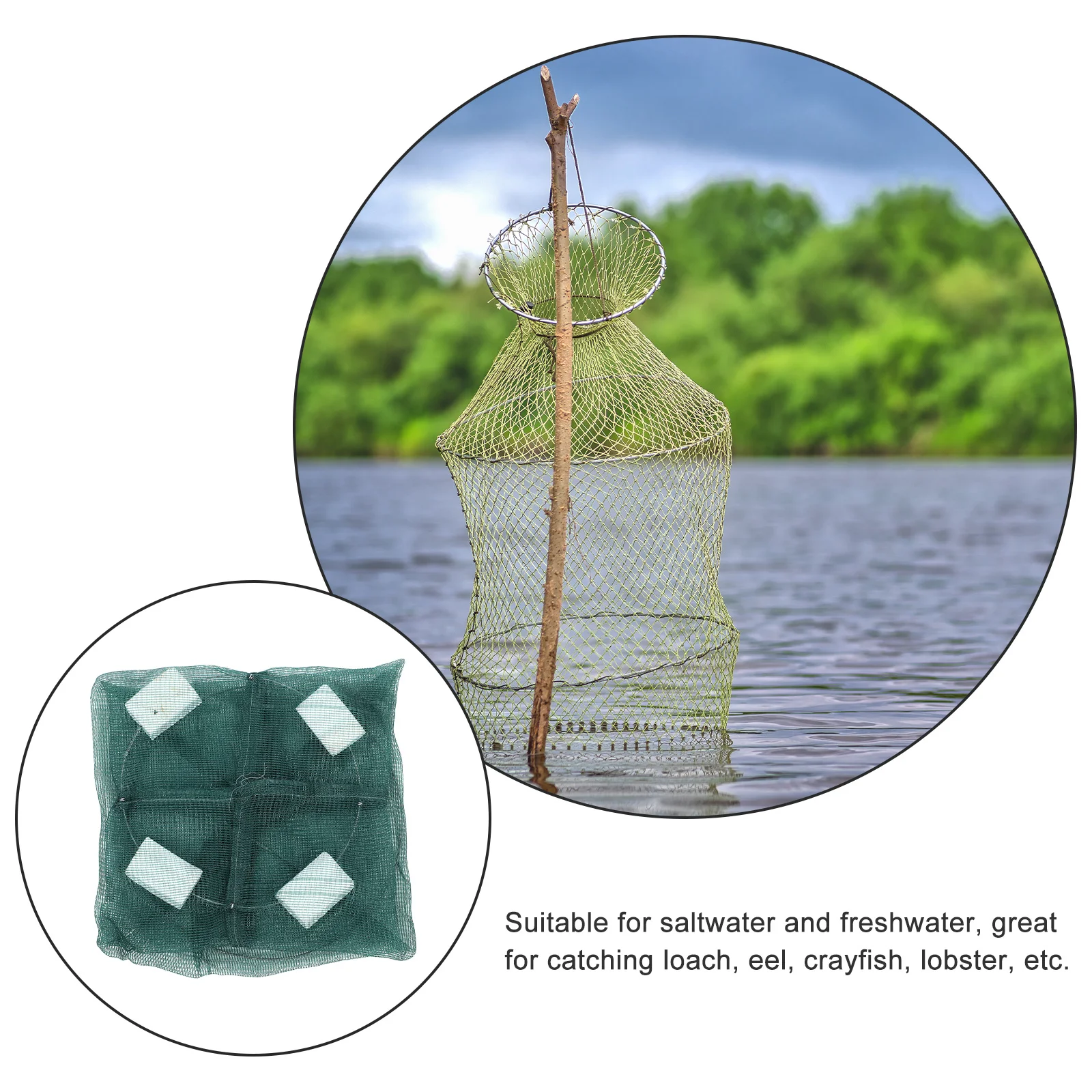 2Pcs Portable Fishing Trap Cage Nylon Stainless Steel Yellow Eel Loach Catcher Shrimp Crawfish Net Minnow Trap
2Pcs Portable Fishing Trap Cage Nylon Stainless Steel Yellow Eel Loach Catcher Shrimp Crawfish Net Minnow Trap