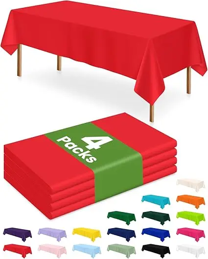 4Pcs multi-use tablecloths 137×183cm. Colors: black, white, pink, blue, red. Ideal for themed party decor.
4Pcs multi-use tablecloths 137×183cm. Colors: black, white, pink, blue, red. Ideal for themed party decor.