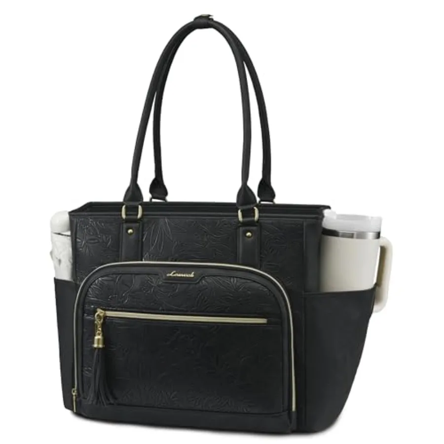 Laptop Tote Bag for Women With Large Cup Holder, Vintage Leather Work Tote Bag for Teacher Nurse, Waterproof Professional Compu
Laptop Tote Bag for Women With Large Cup Holder, Vintage Leather Work Tote Bag for Teacher Nurse, Waterproof Professional Compu