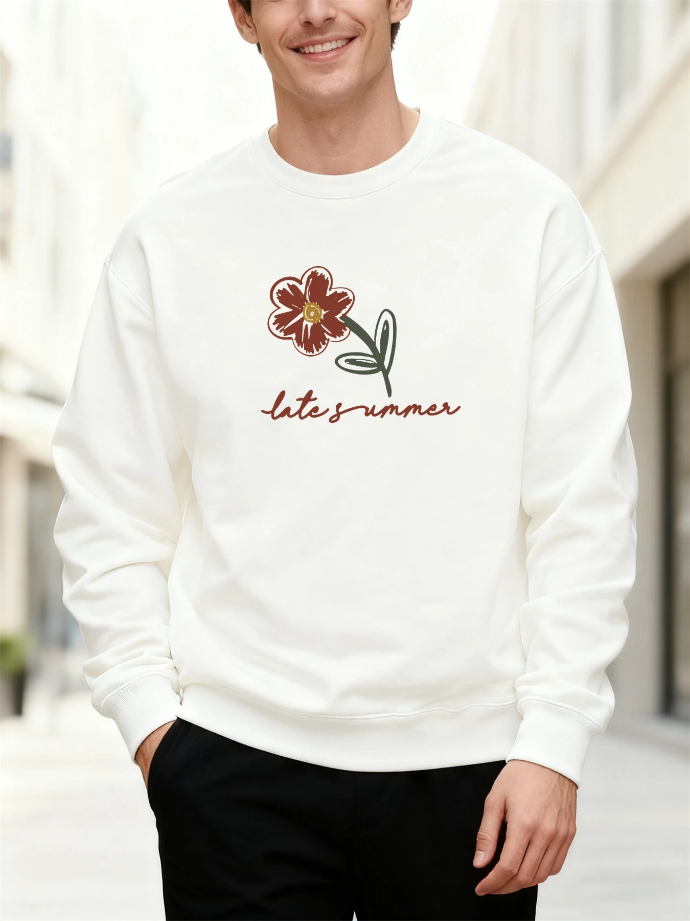 Толстовка с круглым вырезом, мужская осенне-зимняя толстовка с цветочным принтом, теплый тон, нежный дышащий свободный пуловер, мужская одежда
Толстовка с круглым вырезом, мужская осенне-зимняя толстовка с цветочным принтом, теплый тон, нежный дышащий свободный пуловер, мужская одежда