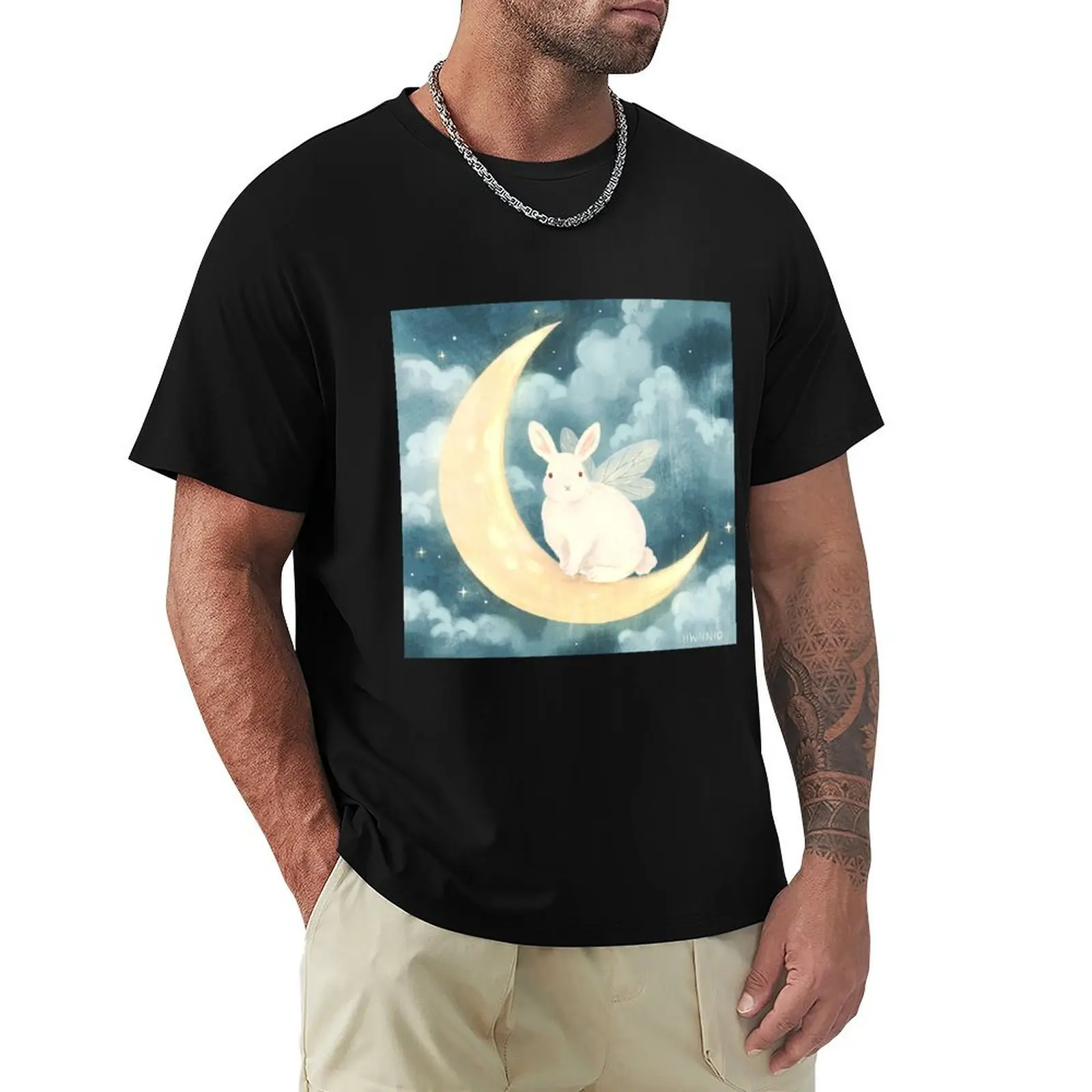 Moon Rabbit T-Shirt Short sleeve tee street wear blue lock customs fitted t shirts for men
Moon Rabbit T-Shirt Short sleeve tee street wear blue lock customs fitted t shirts for men