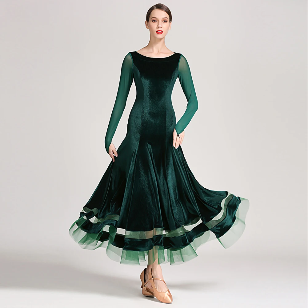 Elegant Ballroom-competition-dresses Velvet Ballroom Dress Waltz Long Sleeve Stage Clothes Black Wine Red Dark Green Dance Wear
Elegant Ballroom-competition-dresses Velvet Ballroom Dress Waltz Long Sleeve Stage Clothes Black Wine Red Dark Green Dance Wear