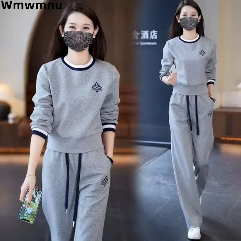 Casual Women Tracksuits 2 Piece Sets Korean O-neck Jackets Coats Tops Conjuntos High Waist Ankle Length Straight Pants Outfit
Casual Women Tracksuits 2 Piece Sets Korean O-neck Jackets Coats Tops Conjuntos High Waist Ankle Length Straight Pants Outfit