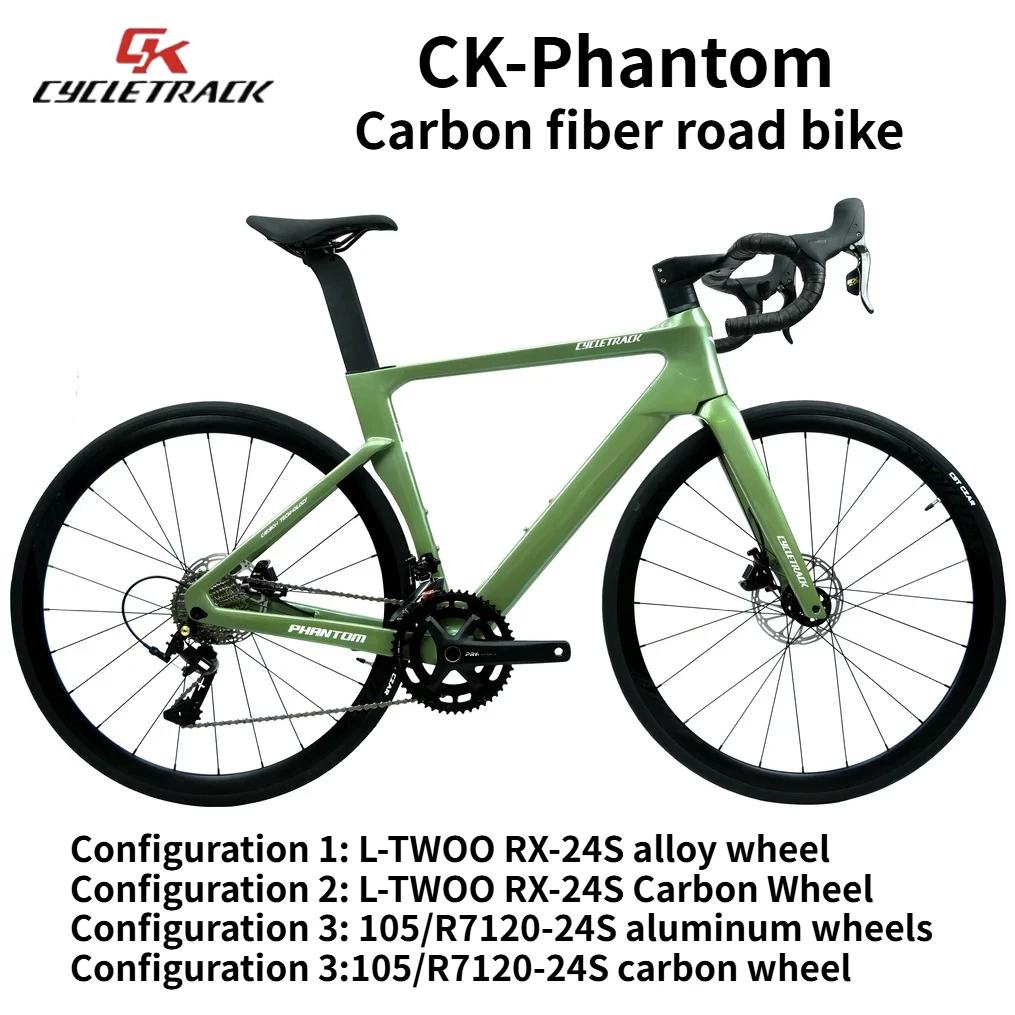 CYCLETRACK CK Phantom Carbon Fiber Road Bicycle (Multiple Transmission Options Available) Hydraulic Disc Brake 700 * 28C
CYCLETRACK CK Phantom Carbon Fiber Road Bicycle (Multiple Transmission Options Available) Hydraulic Disc Brake 700 * 28C