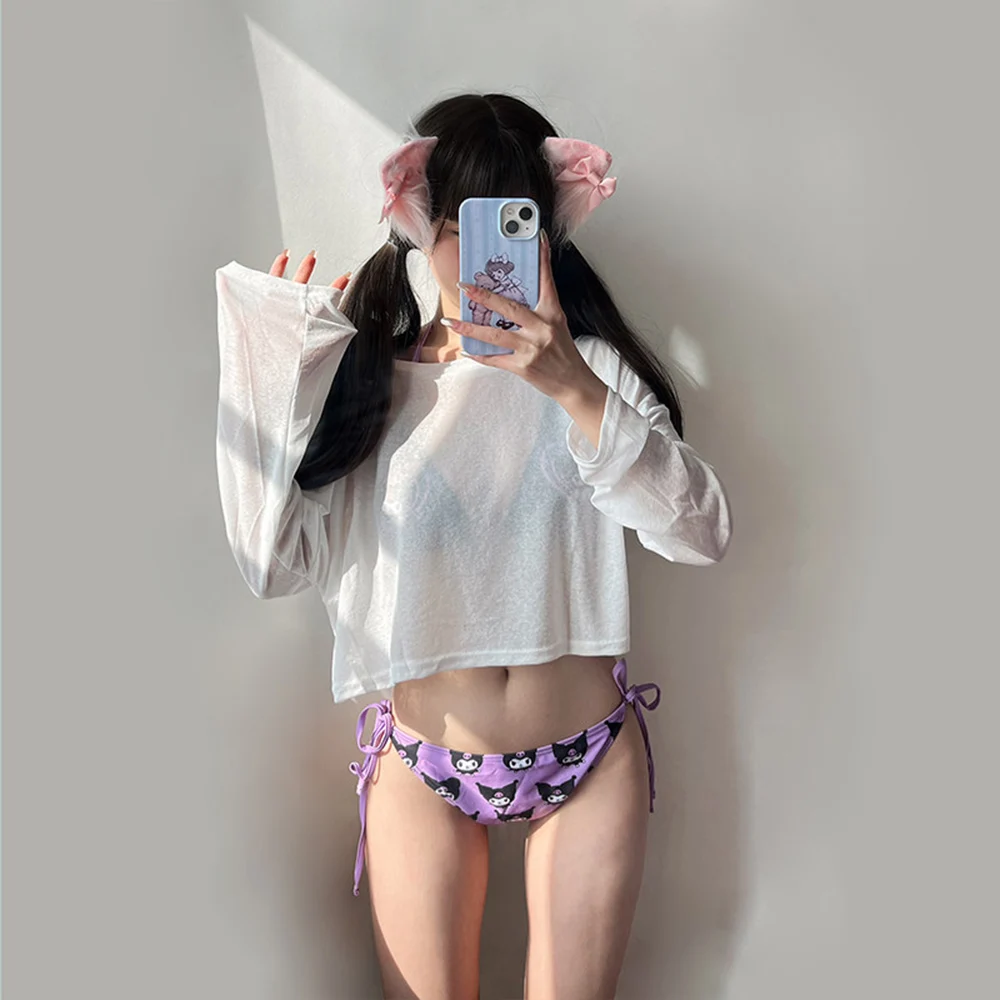 2Pcs Kuromi Y2K Kawaii Bikini Set Women Halter Triangle Swimsuit 2026 Summer Anime Print Swimwear Purple Black Girls Beachwear
2Pcs Kuromi Y2K Kawaii Bikini Set Women Halter Triangle Swimsuit 2026 Summer Anime Print Swimwear Purple Black Girls Beachwear
