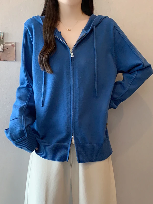 plus Size Lazy Sle Casual Hooded Long Sve Sweater Women's Autumn New Loose Knitted irt Double Zipper Dstring Design
plus Size Lazy Sle Casual Hooded Long Sve Sweater Women's Autumn New Loose Knitted irt Double Zipper Dstring Design