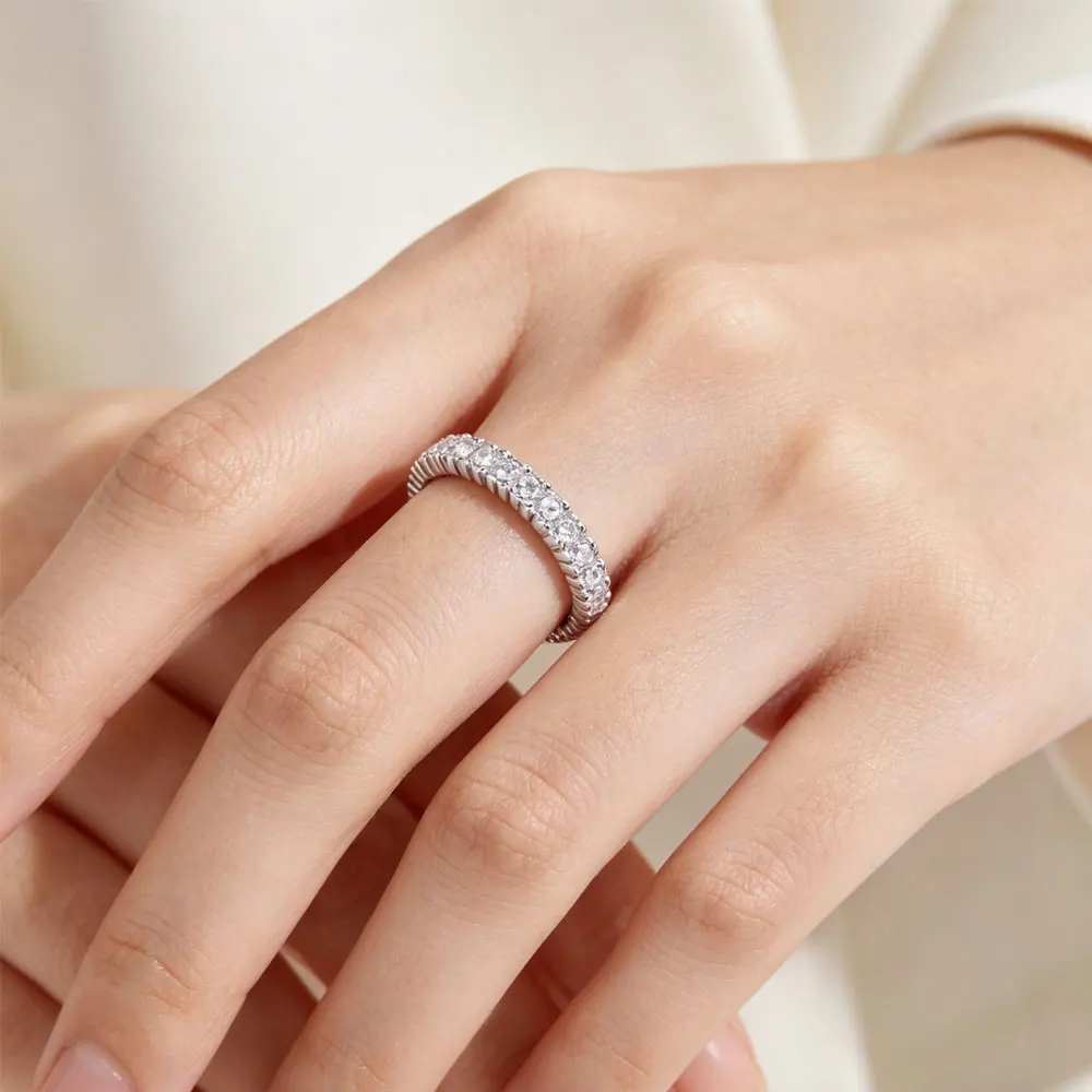 925 Sterling Silver Full Eternity Ring, Round Cut Moissanite Stackable Wedding Band Men's and Women's Styles Jewelry Gifts
925 Sterling Silver Full Eternity Ring, Round Cut Moissanite Stackable Wedding Band Men's and Women's Styles Jewelry Gifts