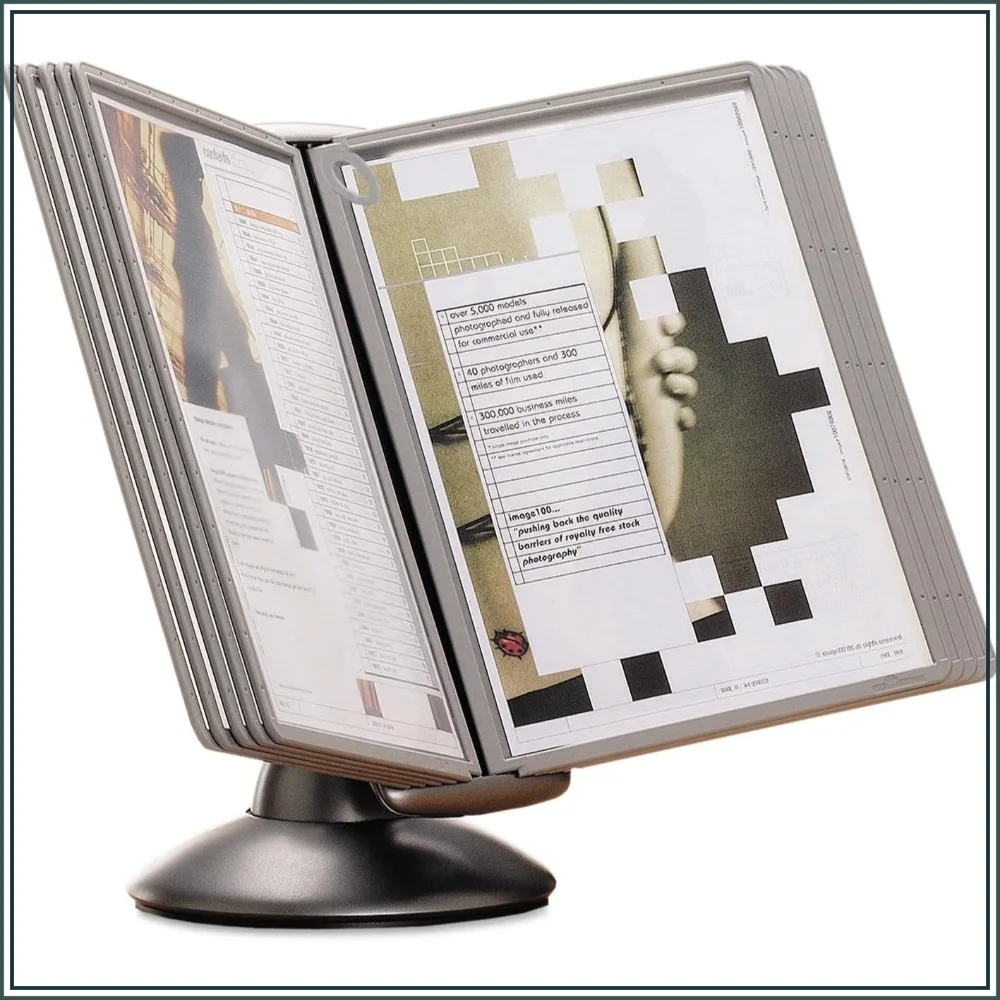 Durable SHERPA Motion Desk Reference System - 10 Panels with Gray Borders - Desk Reference Organizer
Durable SHERPA Motion Desk Reference System - 10 Panels with Gray Borders - Desk Reference Organizer