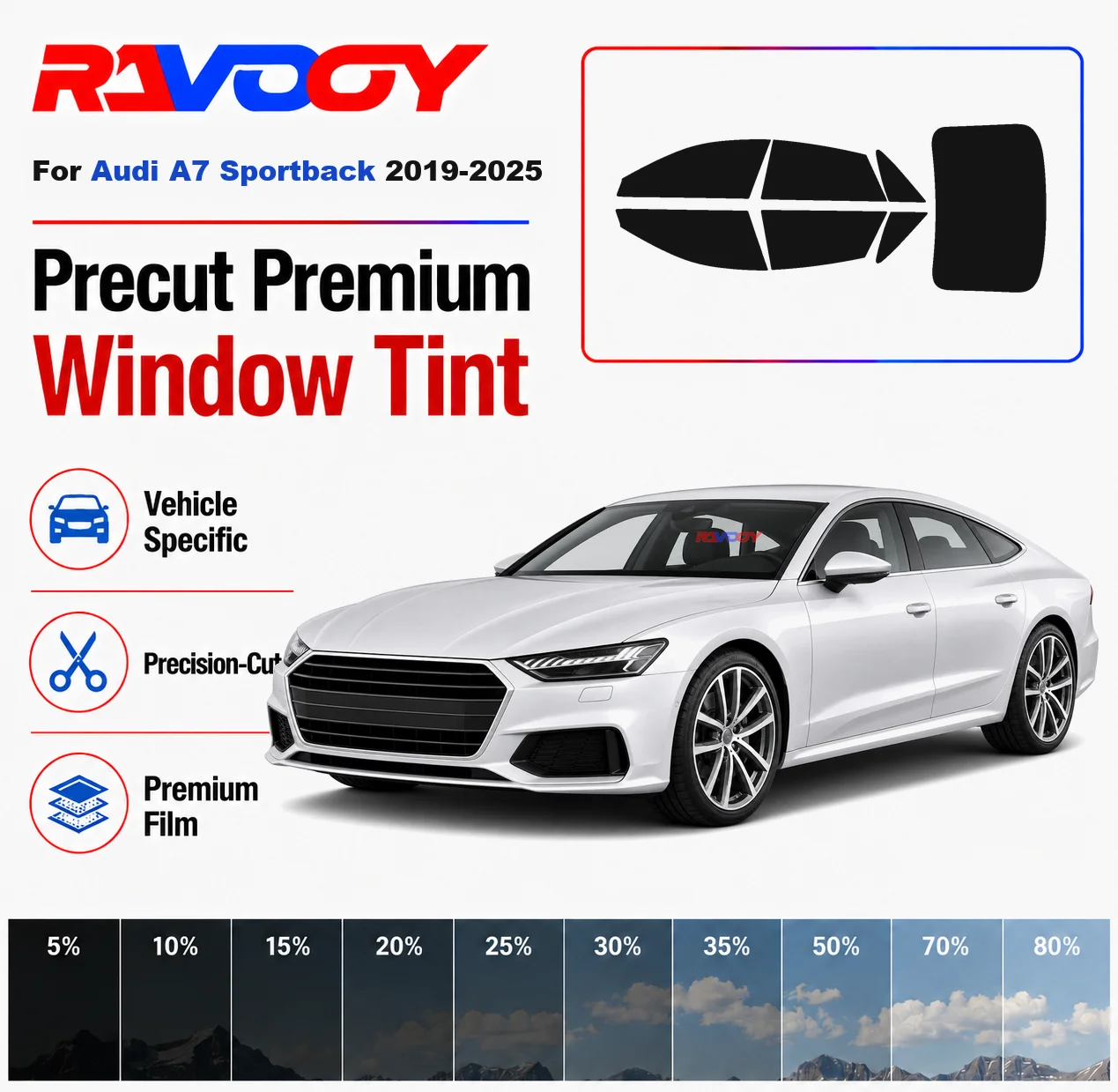 Premium Precut Window Tint Kit Front Rear Windows Rear Windshield For Audi A7 Sportback 2019-2025 Complete Set Nano Ceramic Film
Premium Precut Window Tint Kit Front Rear Windows Rear Windshield For Audi A7 Sportback 2019-2025 Complete Set Nano Ceramic Film