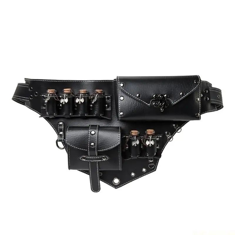 X90D Renaissances Medieval Waist Bag with Vials for Halloween and Themed Gatherings
X90D Renaissances Medieval Waist Bag with Vials for Halloween and Themed Gatherings