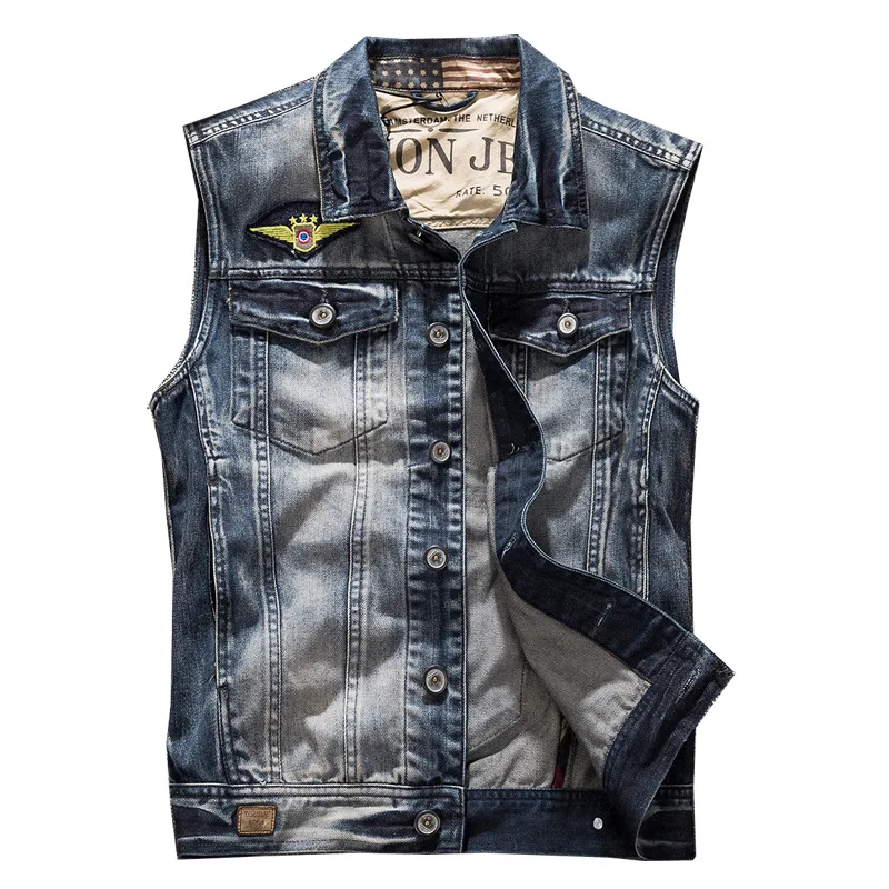 Men Motorcycle Denim Vests Jackets New Fashion Male Slim Fit Denim Coats Vests Punk Style Multiple Pockets Jeans Vest Size 6XL
Men Motorcycle Denim Vests Jackets New Fashion Male Slim Fit Denim Coats Vests Punk Style Multiple Pockets Jeans Vest Size 6XL