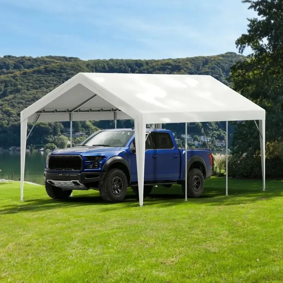 Carport canopy replacement cover for outdoor shelter use, heavy-duty white PVC tarp, waterproof and UV resistant, easy installa
Carport canopy replacement cover for outdoor shelter use, heavy-duty white PVC tarp, waterproof and UV resistant, easy installa
