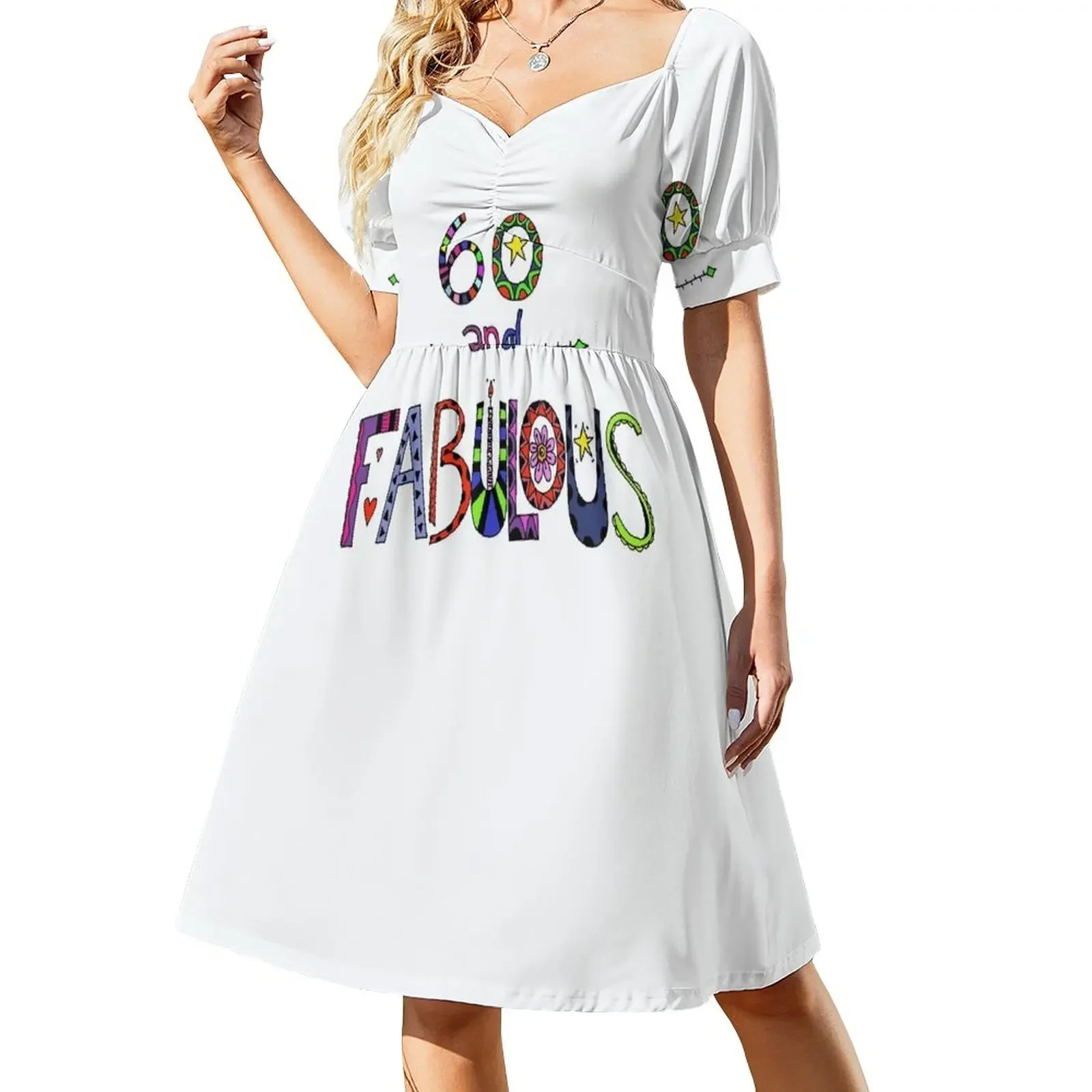 60 and Fabulous / Happy 60th Birthday Colorful Doodle Art Short-Sleeved Dress women dress women's summer dresses 2025
60 and Fabulous / Happy 60th Birthday Colorful Doodle Art Short-Sleeved Dress women dress women's summer dresses 2025