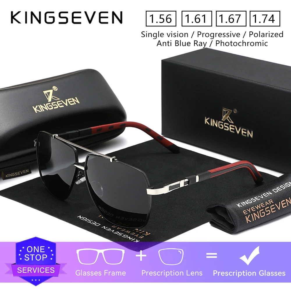 KINGSEVEN модные классические солнцезащитные очки с оптическими линзами для вождения по рецепту, прогрессивные очки для близорукости и дальнозоркости, мужские/женские очки
KINGSEVEN модные классические солнцезащитные очки с оптическими линзами для вождения по рецепту, прогрессивные очки для близорукости и дальнозоркости, мужские/женские очки
