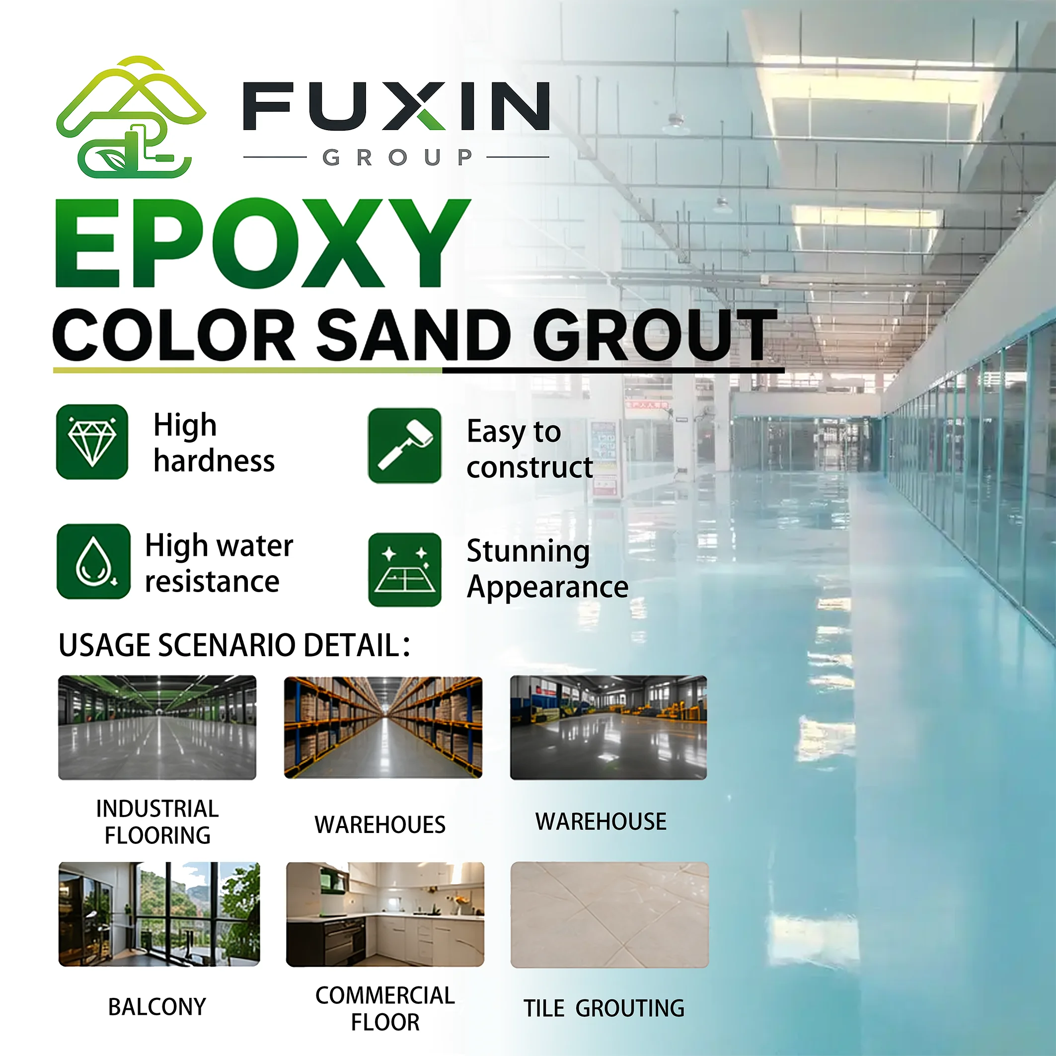 Epoxy Colored Sand Floor Coating Non Slip Seamless Terrazzo Resin Floor Paint for Garage Patio Workshop Home
Epoxy Colored Sand Floor Coating Non Slip Seamless Terrazzo Resin Floor Paint for Garage Patio Workshop Home