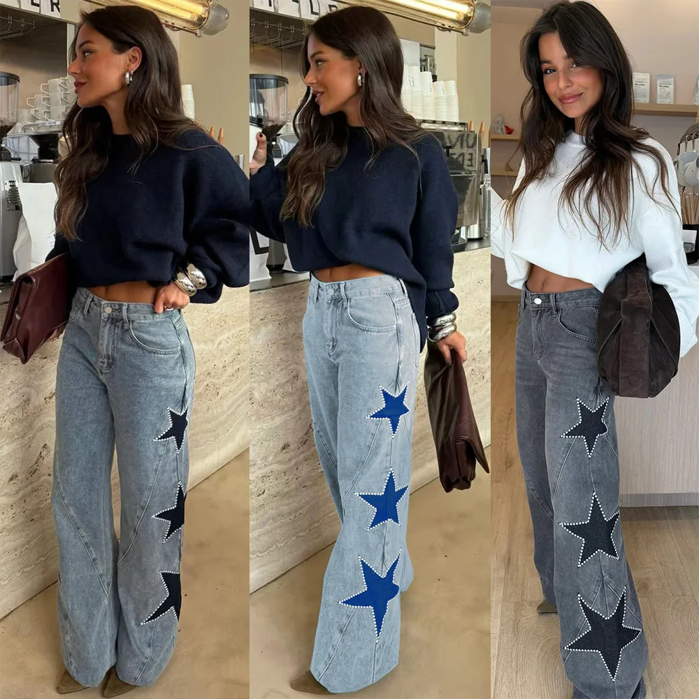 2026 New Arrival European American Style Women's Jeans Star Print Loose Straight Leg Design, Casual Streetwear Daily We
2026 New Arrival European American Style Women's Jeans Star Print Loose Straight Leg Design, Casual Streetwear Daily We