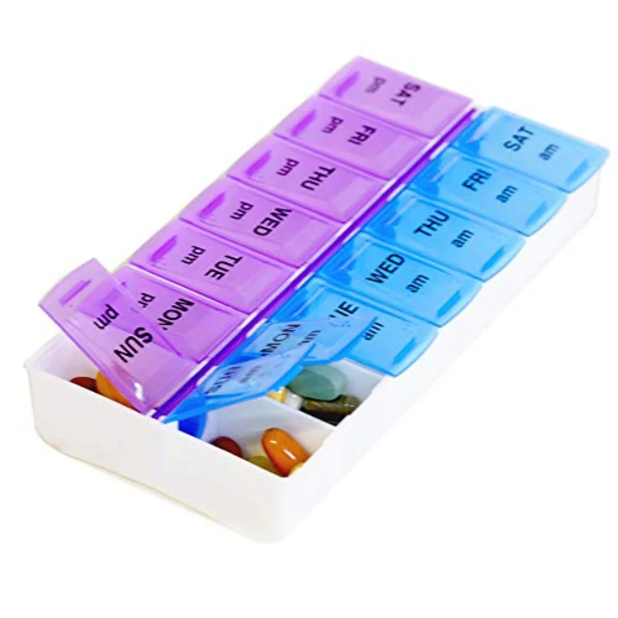 Weekly Pill Organizer, Travel Daily Medicine Tablet Dispenser, ce a Day, tamin Container M Planner Medicat, Fis, Capsule, AM, P
Weekly Pill Organizer, Travel Daily Medicine Tablet Dispenser, ce a Day, tamin Container M Planner Medicat, Fis, Capsule, AM, P