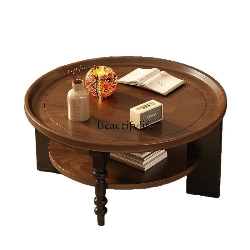 All solid wood coffee table round medieval style living room French retro new coffee table
All solid wood coffee table round medieval style living room French retro new coffee table