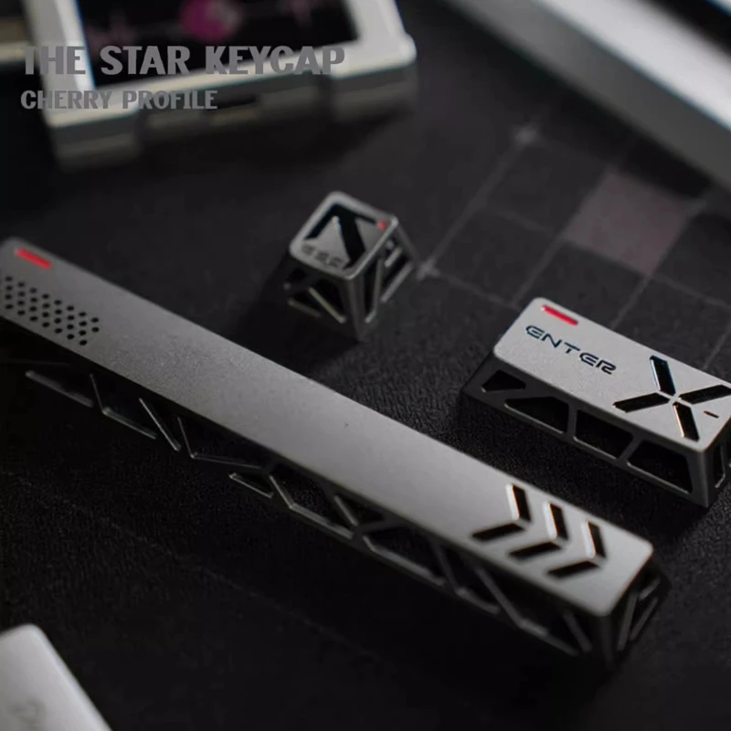 Hollow Metal Keycaps Woting Metal Spaces Personalized Esc Keycaps Cherry Profiles Customized Key caps for Mechanical Keyboards
