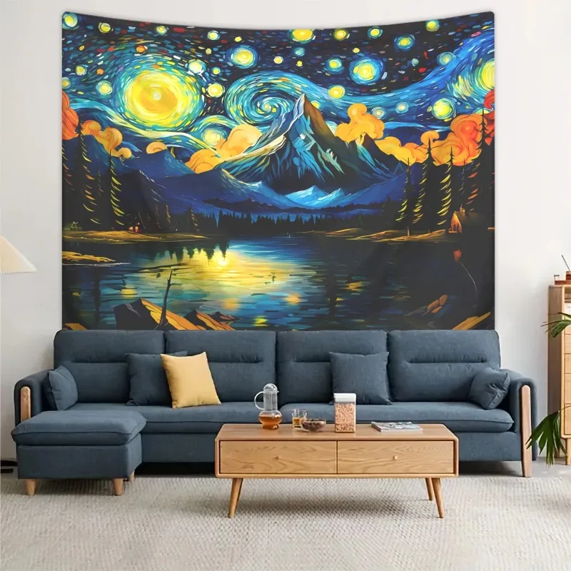 Van Gogh starry night tapestry natural landscape forest aesthetic abstract art oil painting Home Living Room Bedroom Decoration
Van Gogh starry night tapestry natural landscape forest aesthetic abstract art oil painting Home Living Room Bedroom Decoration