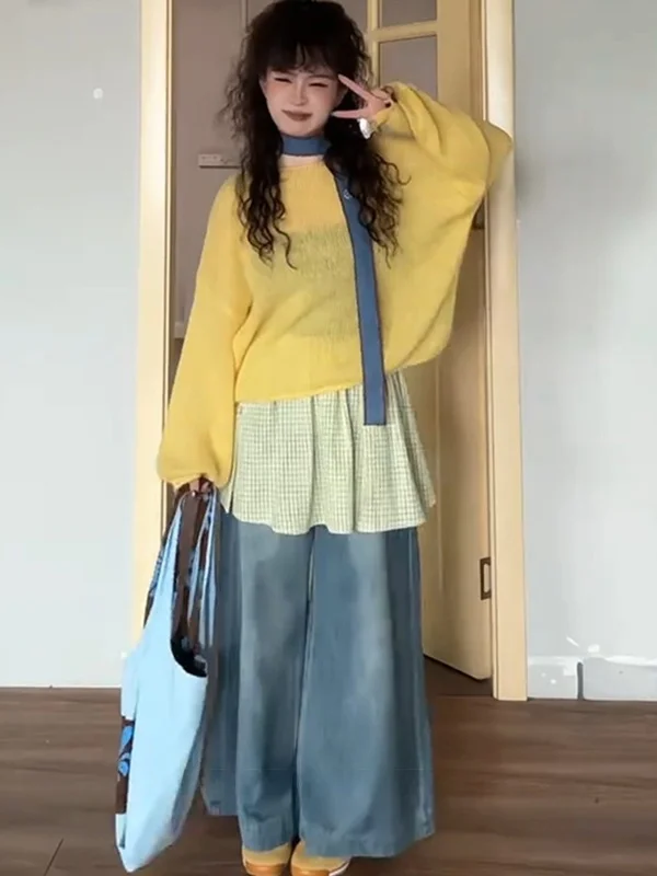 Korean Style Lazy Soft Loose Knitted Sweater Women's Spring Summer New Simple Matchable Cover up Top Comfortable Long Sleeve
Korean Style Lazy Soft Loose Knitted Sweater Women's Spring Summer New Simple Matchable Cover up Top Comfortable Long Sleeve