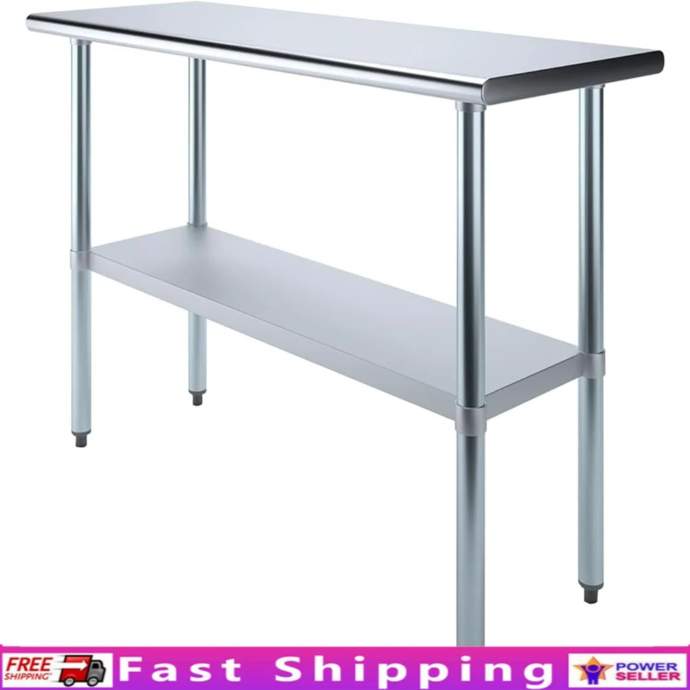 18x48 Stainless Steel Prep Table Heavy Duty Work Table Adjustable Feet NSF Certified Utility Table Kitchen Garage Lab
18x48 Stainless Steel Prep Table Heavy Duty Work Table Adjustable Feet NSF Certified Utility Table Kitchen Garage Lab