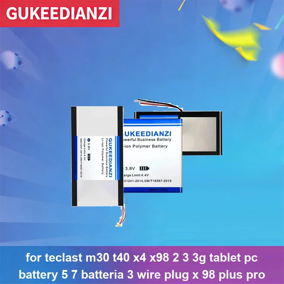 Battery 6900-11100mAh H-28125140P For Teclast M30 T40 X4 X98 2 3 3G Tablet PC Battery 5 7 Batteria 3 Wire Plug x 98 Plus Pro
Battery 6900-11100mAh H-28125140P For Teclast M30 T40 X4 X98 2 3 3G Tablet PC Battery 5 7 Batteria 3 Wire Plug x 98 Plus Pro