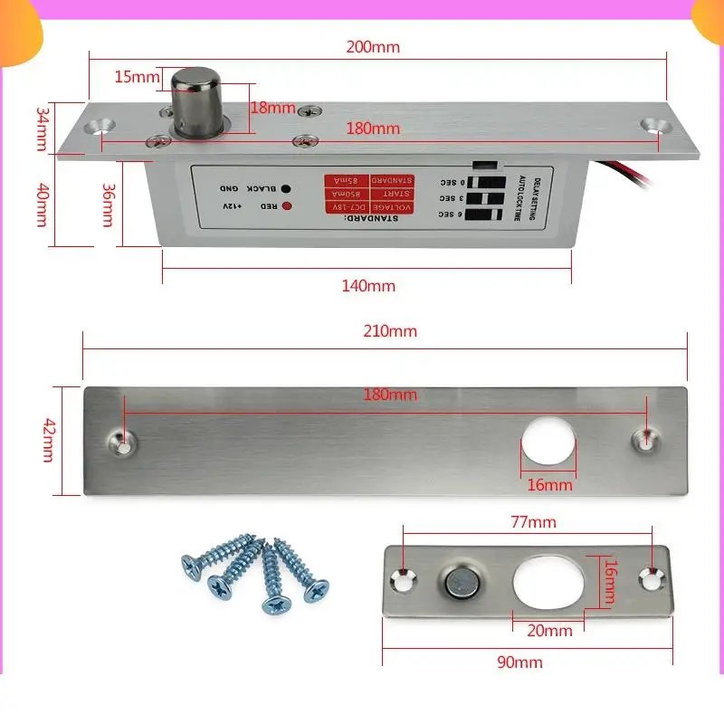 A23P Electric Bolt Lock Deadbolt Drop Bolt NC Mode Door Lock For Security Access Control Intelligent Lock Electronic Safety Lock
A23P Electric Bolt Lock Deadbolt Drop Bolt NC Mode Door Lock For Security Access Control Intelligent Lock Electronic Safety Lock
