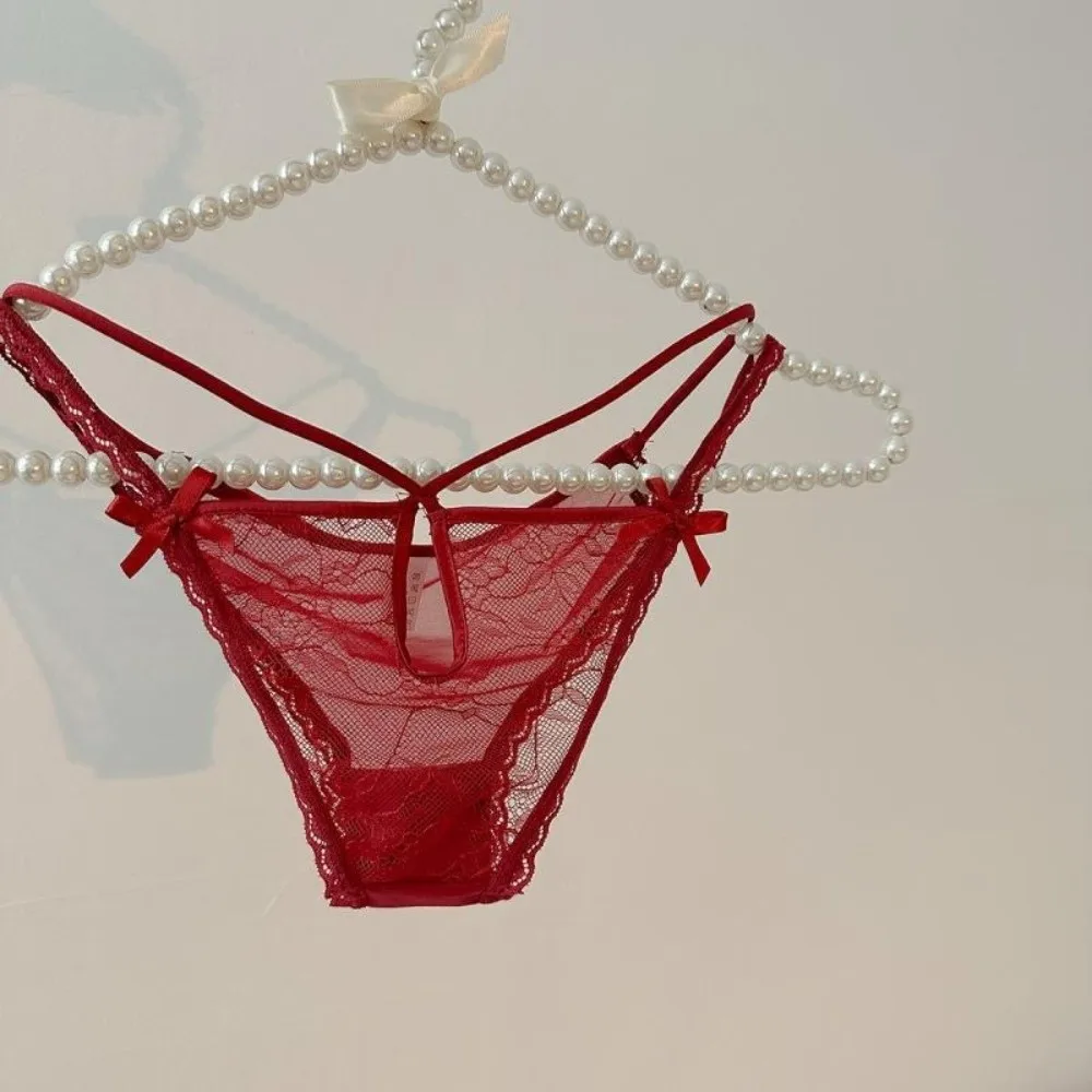 Fashion Bow Lace Flower Panties Transparent Hollow Lace Mesh Briefs Low Waist Thin Strap French Style Briefs Gifts
Fashion Bow Lace Flower Panties Transparent Hollow Lace Mesh Briefs Low Waist Thin Strap French Style Briefs Gifts