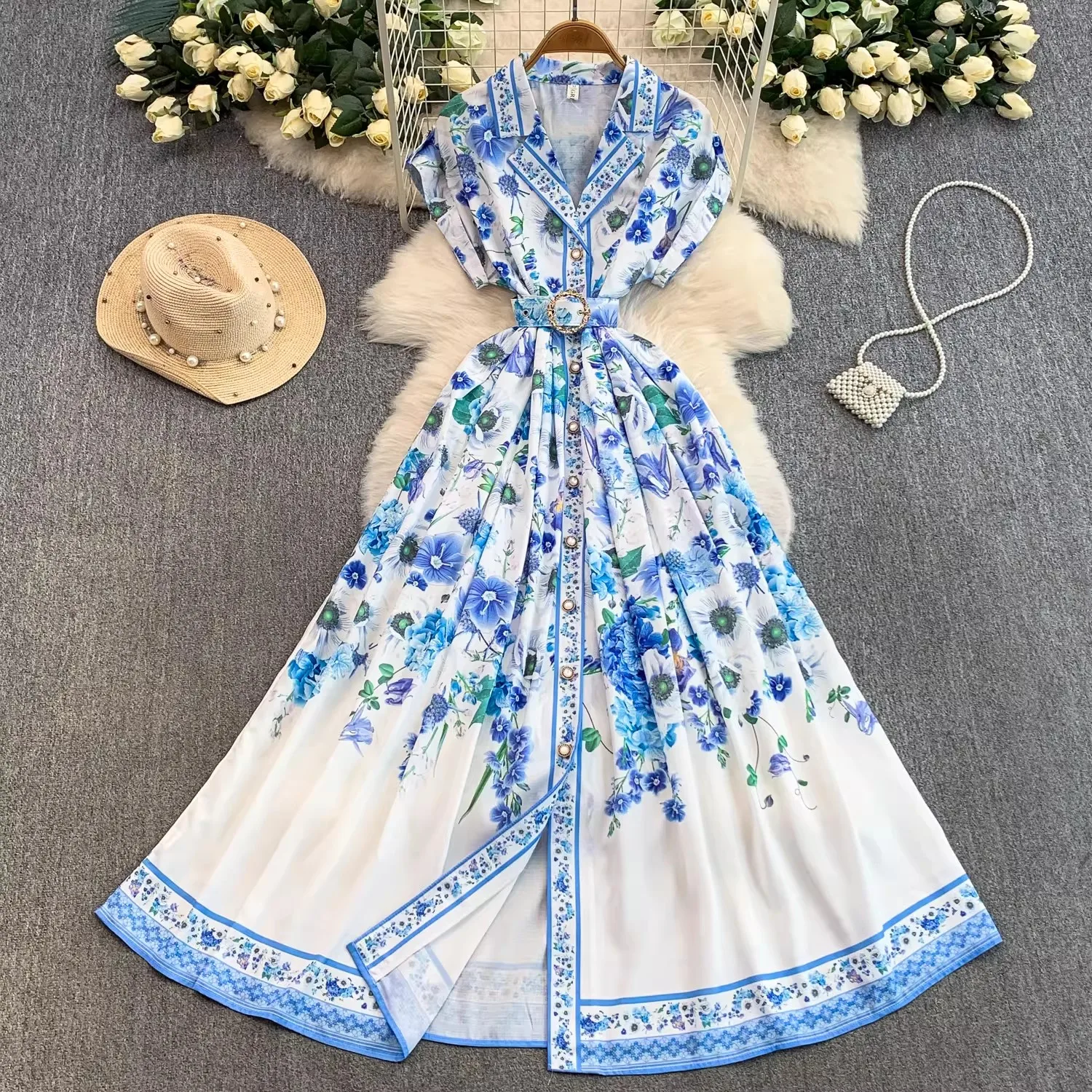Palace Floral Maxi Dress Women Summer Holiday Long Dresses Shirt 2026 Summer Short Sleeve Single Breasted Belt Party Vestidos
Palace Floral Maxi Dress Women Summer Holiday Long Dresses Shirt 2026 Summer Short Sleeve Single Breasted Belt Party Vestidos