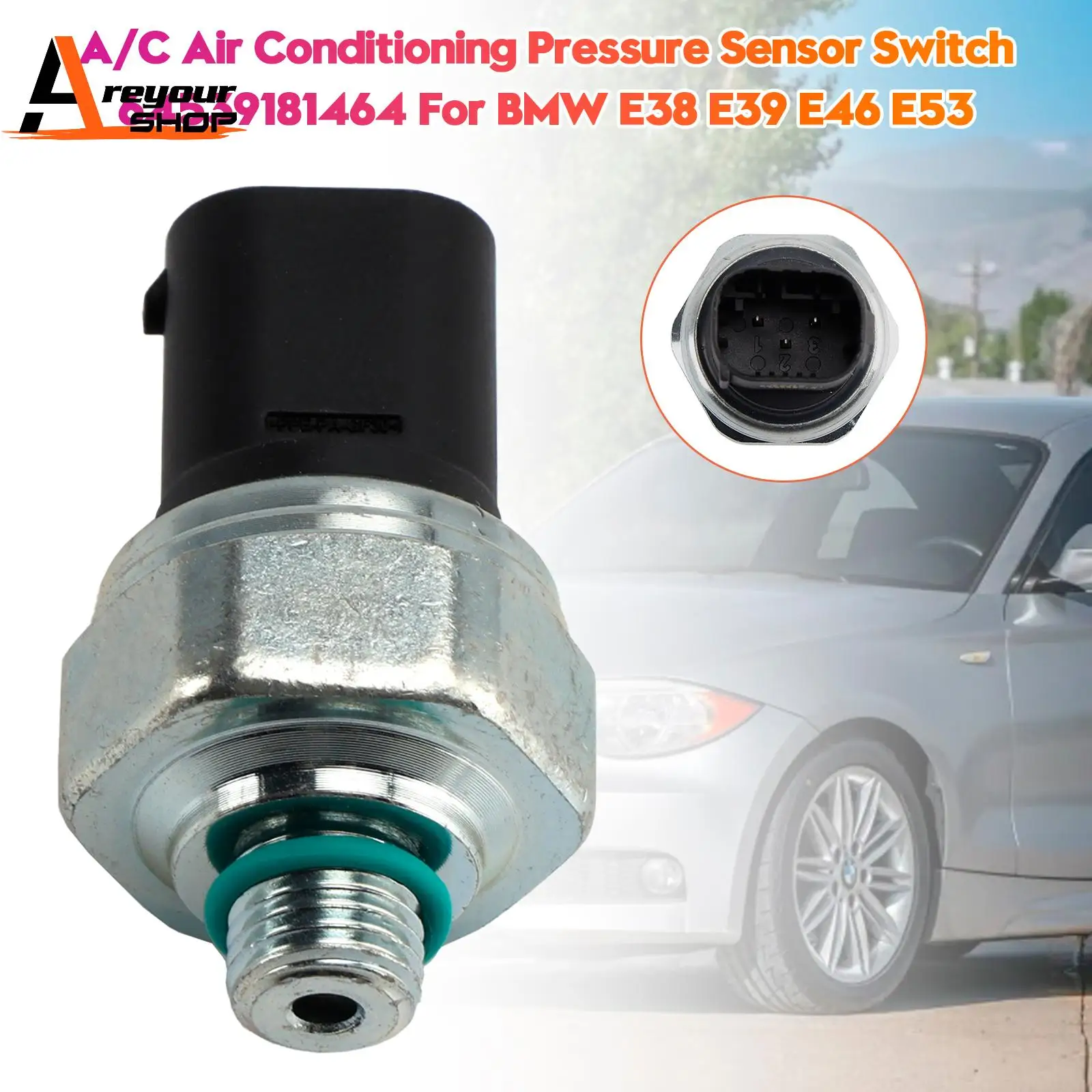 Areyourshop A/C Air Conditioning Pressure Sensor Switch 64539181464 for BMW E38 E39 E46
Areyourshop A/C Air Conditioning Pressure Sensor Switch 64539181464 for BMW E38 E39 E46