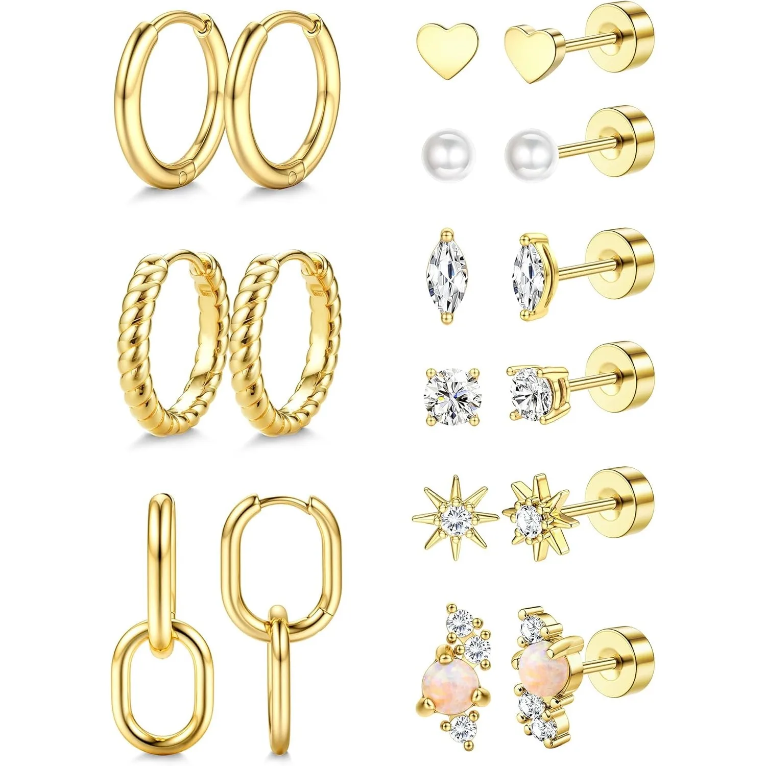 Drperfect 20G Hypoallergenic Flat Back Earrings For Women 14k Gold Plated Cartilage Earring Hoop Stacks For Multiple Piercing
Drperfect 20G Hypoallergenic Flat Back Earrings For Women 14k Gold Plated Cartilage Earring Hoop Stacks For Multiple Piercing